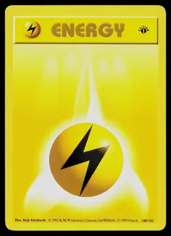 Pokemon Card - Lightning Energy Base Set (Shadowless) 100/102 1st Edition - Image 1