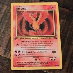 Moltres - 1st Edition - 27/62 Fossil Set - Pokemon TCG - 1999 - LP - Image 1