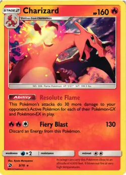 Pokemon TCG Charizard 3/70 Dragon Majesty Holo Rare VLP - Image 1
