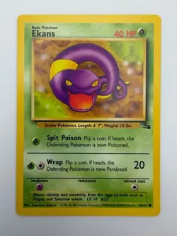 #46/62 Ekans Normal Common - Pokemon TCG Fossil - Vintage - LP (See Photos) - Image 1