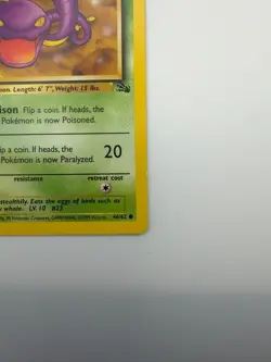 #46/62 Ekans Normal Common - Pokemon TCG Fossil - Vintage - LP (See Photos) - Image 5