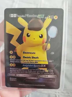 X2 Pikachu GX & Detective Pikachu GX Black Foil Fan Art Vinyl Collector Pokemon - Image 2