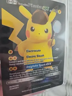 X2 Pikachu GX & Detective Pikachu GX Black Foil Fan Art Vinyl Collector Pokemon - Image 5
