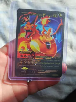 Charizard V Black Foil Art Vinyl Textured Vinyl Collector Pokemon Interlaced - Image 1