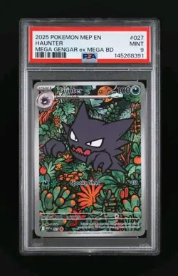 2025 POKEMON MEP EN-ME BLACK STAR PROMO #027 HAUNTER PSA 9 - Image 1