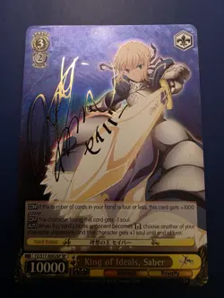 Weiss Schwarz Fate/Zero Ideal King Saber FZ/S17-002SP SP Signed English LP - Image 1