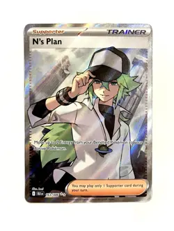 N's Plan 163/086 Black Bolt Ultra Rare Full Art Pokemon TCG Card NM - Image 1