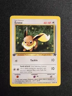 Eevee 55/82 Team Rocket 1st Edition NM Near Mint Common Pokemon Card - Image 1