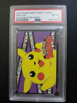 1999 POKEMON SNAP SMART CARD PSA 8 BLOCKBUSTER VIDEO VINTAGE NINTENDO PIKACHU - Image 1
