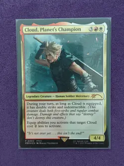 MTG: Final Fantasy Foil Promo: Cloud, Planet's Champion - NM - Image 1
