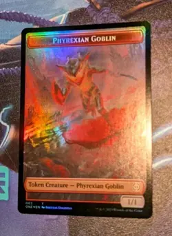 MTG *FOIL * Phyrexia: All will be One Token PHYREXIAN GOBLIN** PHYREXIAN MITE NM - Image 1