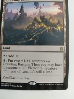 Crawling Barrens MISPRINT mtg Zendikar Rising Regular Znr 262 - Image 1