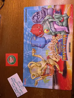 *** OJAMA BATTLE CITY PLAYMAT *** YELLOW BLUE RED BLACK GREEN AUTHENTIC YUGIOH! - Image 1