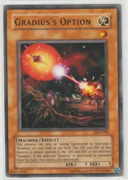 YUGIOH! GRADIUS'S OPTION CARD - UNLIMITED EDITION NM - LOD-060 - FREE P&P - Image 1