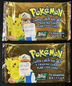 1999 Topps Pokemon TV Animation Green Logo - NO CARDS, 2 EMPTY, PACKAGES ONLY - Image 1