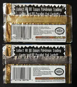 1999 Topps Pokemon TV Animation Green Logo - NO CARDS, 2 EMPTY, PACKAGES ONLY - Image 2