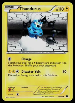 Pokemon Card - Thundurus Emerging Powers 35/98 Holo Rare - Image 1