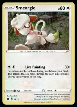 Smeargle 15/15 Pokemon Card McDonald's 2022 Promo Holo 80 HP Near Mint W19 - Image 1