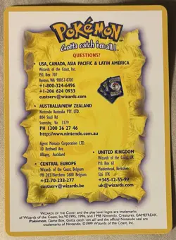 Pokemon TCG Theme Deck Insert Questions Card 1999 Wizards Of The Coast NM - Image 1