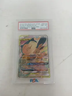 PSA 8 Eevee & Snorlax GX SM169 Promo Pokemon Card - Image 1