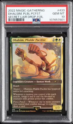 2022 MTG SECRET LAIR DROP FOIL #433 DHALSIM, PLIABLE PACIFIST PSA 10 - Image 1