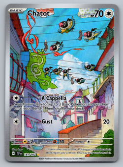 Chatot Pokemon Temporal Forces 181/162 Full Art Illustration Rare NM - Image 1