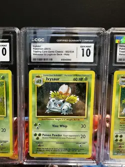 Pokemon Bulbasaur, Ivysaur, Venusaur Classic Collection Sequential CGC 10 & 9 - Image 3