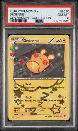 2016 POKEMON XY GENERATIONS RADIANT COLL #RC10 DEDENNE PSA 8 - Image 1