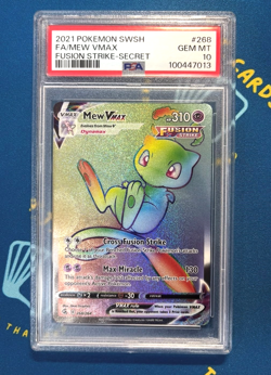 2021 POKEMON FUSION STRIKE MEW VMAX SECRET RAINBOW RARE #268/264 PSA 10 - Image 1