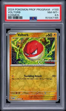 2024 POKEMON PROFESSOR PROGRAM PROMOS COSMOS #100 VOLTORB PSA 8.5 - Image 1