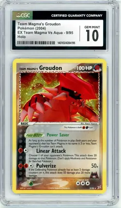 Pokemon Team Magma's Groudon #9 EX Magma vs Aqua CGC 10 Gem Mint - Image 1