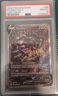 Giratina V (Alternate Full Art) 186/196 Pokemon TCG Lost Origin PSA 10 - Image 1