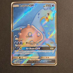 Pokemon Lapras GX Full Art Holo Ultra Rare SM Base Set 139/149 - Image 1