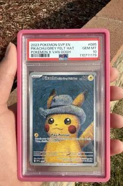 Pokemon Pikachu with Grey Felt Hat Van Gogh 085 Promo PSA 10 Graded GEM MINT - Image 1