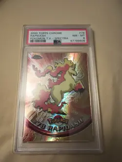 RAPIDASH #78 - Spectra 2000 POKEMON TOPPS CHROME TV SERIES - PSA 8 MINT - Image 1