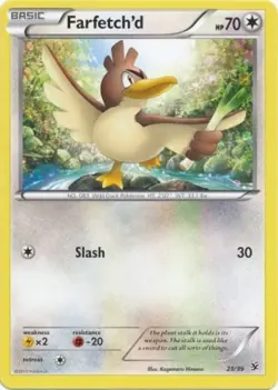 1x Farfetch'd - 25/39 Heavily Played Pokemon XY-- Kalos Starter - Image 1
