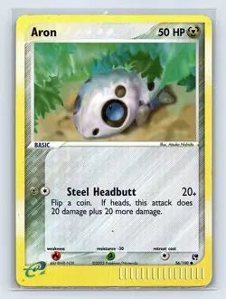 Pokemon Aron 56/100 EX Sandstorm Reverse Holo Rare - Image 1