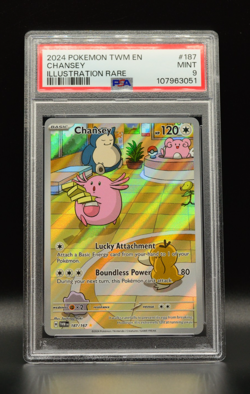 Chansey Twilight Masquerade #187/167 Illustration Rare Pokemon PSA 9 MINT 2024 - Image 1