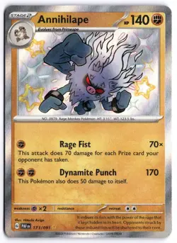 Annihilape 171/091 Shiny Holo Rare Pokemon 2024 Paldean Fates NM - Image 1