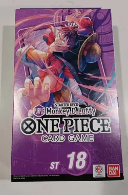 One Piece TCG Monkey D Luffy ST-18 Sealed Purple English Starter Deck w/ PRB-01! - Image 1