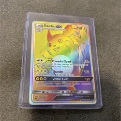 Pokemon Raichu GX Secret Rare Full Art Holo 75/73 Shining Legends Card - Image 1