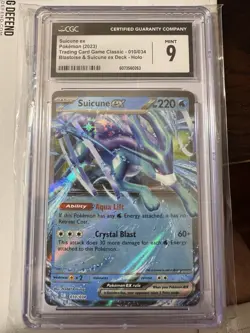 Pokemon 2023 Suicune EX TCG Card 010/034 CGC Gem Mint 9 English - Image 1