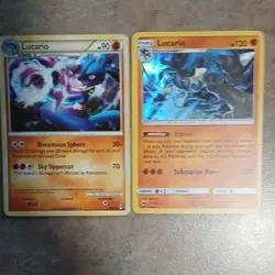 Pokemon TCG Lucario Card Lot - 2 English Holo Cards - Image 1