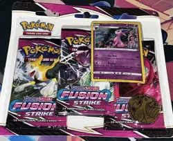 Pokemon TCG Sword & Shield Fusion Strike 3-Pack Blister Espeon SEALED - Image 1