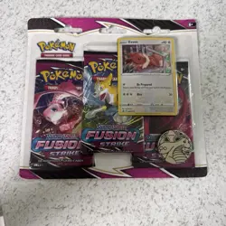 Pokemon TCG Sword & Shield Fusion Strike 3-Pack Blister Espeon SEALED - Image 2