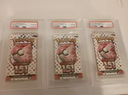 [PSA 10] 151 Booster Pack Foil Scarlet & Violet English Pokemon Lot Of 3 Mew - Image 1