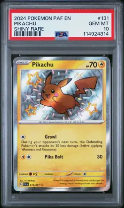 2024 POKEMON PAF EN-PALDEAN FATES SHINY RARE #131 PIKACHU PSA 10 - Image 1