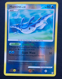 Pokemon TCG Mantine Mysterious Treasures 29/123 Reverse Holo Rare (LP) - Image 1