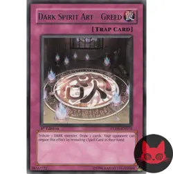 Yugioh Dark Spirit Art - Greed PTDN-EN070 Rare 1st Edition LP - Image 1