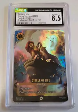 Disney Lorcana Fabled: Circle Of Life (225/204)-Enchanted Rainbow Foil- CGC 8.5 - Image 1